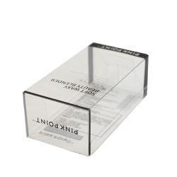 Customized high quality delicate transparent plastic pet pvc cosmetic packaging box with design logo