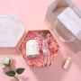 Manufacture Wholesale Luxury Eco-friendly Handmade Gold Stamping Hexagonal Shaped Rigid Paper Gift Box Packaging Set