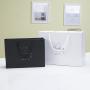 Manufacture Customized Elegant Fancy Black White Paper Box Set Rigid Cardboard Paper Packing Box With Ribbon