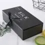 High Quality fancy  luxury color printing hangmade magnetic black cargboard gift packing box with ribbon