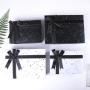 Manufacture Customized Elegant Fancy Black White Paper Box Set Rigid Cardboard Paper Packing Box With Ribbon