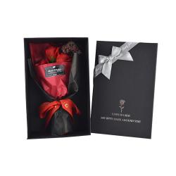 Wholesale Custom Elegant Romantic Handmade Rigid Cardboard Packing Black Bouquet Gift Box