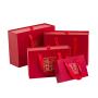 High Quality Customized Elegant Red Rigid Hard Gift Drawer Packing Boxes With Handle