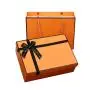 Angefertigte Großhandel Luxus Niedriger Preis Große Orange Romantische Steifer Karton Geschenskarton Verpackung Mit Griff