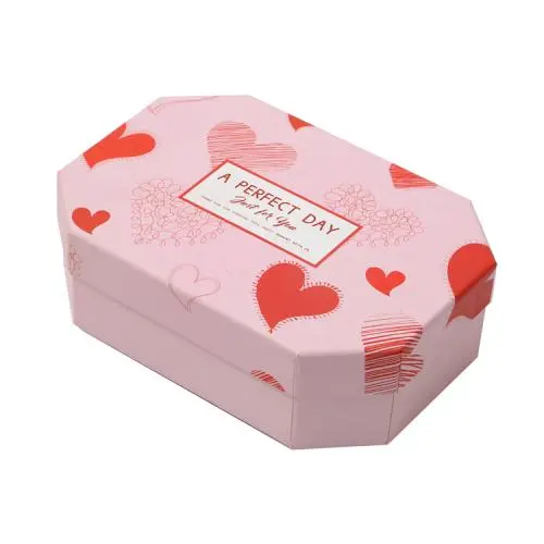 Umweltfreundliche maßgeschneiderte Luxus-Pinke Polygon-Karton Geschenkbox mit Klappdeckel