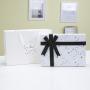 Manufacture Customized Elegant Fancy Black White Paper Box Set Rigid Cardboard Paper Packing Box With Ribbon
