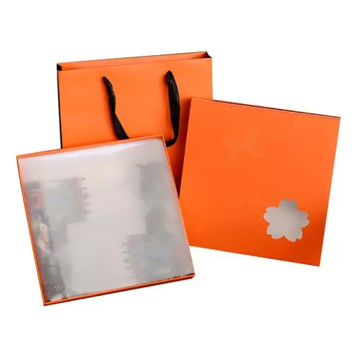Großhandel Romantische Orange Luxus Stiff Cardboard Geschenkbox Set Mit Schleifenbindung