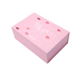 Custom Logo Wholesale Luxury Rigid Cardboard Packing Pink Magnetic Folding Gift Box