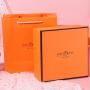 Customized Wholesale Luxury Low Price Large Orange Romantic Rigid Cardboard Gift Box Packaging With Handle