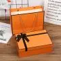 Angefertigte Großhandel Luxus Niedriger Preis Große Orange Romantische Steifer Karton Geschenskarton Verpackung Mit Griff