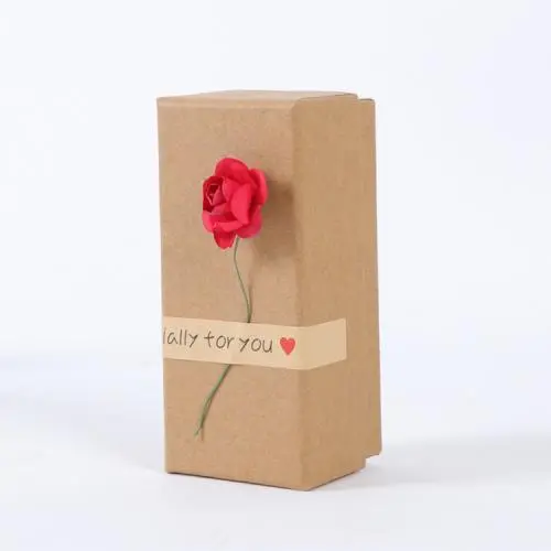 Luxury Portable Rectangular Rigid Cardboard Jewelry long stem roses box packaging