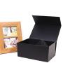 High-capacity retail  luxury foldable rigid black gift box packaging with custom design logo