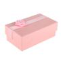 Rectangle Ribbon Gift Box Packaging Cardboard Folding Pink Gift Box With Lid