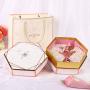 Manufacture Wholesale Luxury Eco-friendly Handmade Gold Stamping Hexagonal Shaped Rigid Paper Gift Box Packaging Set