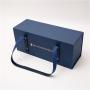Fancy Elegant Luxury Custom Logo Rigid Cardboard Packing Black Gift Box With Handle