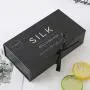High Quality fancy  luxury color printing hangmade magnetic black cargboard gift packing box with ribbon