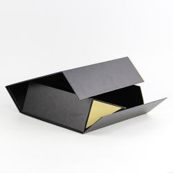 High Quality black custom rigid collapsible foldale cardboard gift boxes packaging with own  logo