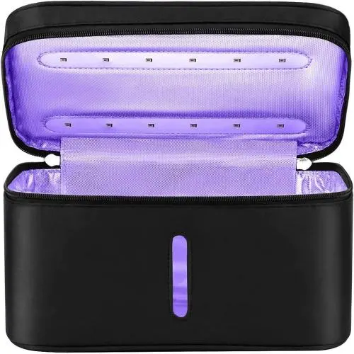 Kill Covid-19, Kill Virus, Kill Coronavirus, LED UV Sterilizer Bag, Sanitizer Bag Disinfection Bag 99% Cleaned Within 3 Mins for Cell Phone Jewelry, Beauty Tools, Portable, Black Kill Covid-19, Kill Virus, Kill Coronavirus, LED UV Sterilizer Bag, Sanitizer Bag Disinfection Bag 99% Cleaned Within 3 Mins for Cell Phone Jewelry, Beauty Tools, Portable, Black