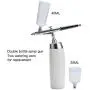 Pinkiou Rechargeable Portable Makeup Airbrush Kit with Mini Air Compressor Big Capacity Ink Cup Spray Pen for Tattoo Nail Art Face Paint Cake Deraction Coloring(Large Capacity, 18-0137)