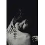 Adhésifs Tattoo Temporaires SanerLian Arbre Géométrique Noir Lune Phases de lune Flèche Art Corporel Waterproof Homme Femme 13.8X4cm Set de 12