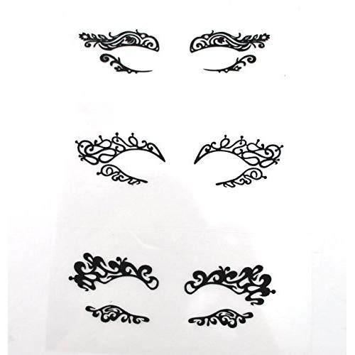 Black Fabric Eye shadow Tattoo Sticker Reusable Eye Liner Stickers Party Lace Stickers on Face