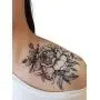 Tattoos Temporaires Sexy Collection Fleurs (Rose Noire) - DaLin, 4 Feuilles Tattoos Temporaires Sexy Collection Fleurs (Rose Noire) - DaLin, 4 Feuilles
