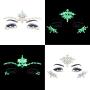 Noctilucent Face Gems Luminous Temporary Tattoo Stickers Acrylic Crystal Glitter Stickers Waterproof Face Jewels Rainbow Tears Rhinestone for Party, Rave Festival, Dress-up of ZLXIN(8 Pcs A Set)