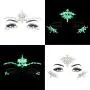 Étoiles Noctilucentes Temporaires Adhésives pour Visage, Stickers en Acrylique, Cristaux, Glitter, Rubans de larmes arc-en-ciel, Rhinestones – ZLXIN (8 Pièces)