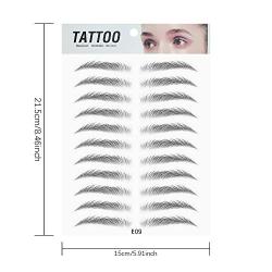 DKAF 2 Pcs 3D Hair-Like Authentic Eyebrows, Waterproof Imitation Ecological Natural Tattoo Eyebrow Stickers, Grooming Shaping Brow Shaper Makeup Eyebrow Transfer-E09