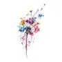 SanerLian Dandelion Lotus Blumen Temporäre Tattoos Rose Sonnenblumen Aquarell Wasserdicht Damen Mädchen Hand Arm Brust Rücken Körperkunst Set of 12 (Design1)