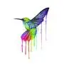 Autocollants temporaires de colibris WYUEN 12 pièces pour femmes et hommes, art corporel, adultes, étanches, faux tatouages, 9,8 x 6 cm (FW12-13)