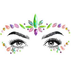 SHINEYES 8 Pcs Women Mermaid Face Gems Glitter,Rhinestone Rave Face Jewels Festival,Crystals Face Stickers, Eyes Face Body Temporary Tattoos