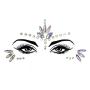 4er Set Leuchtende Gesichtsschmuck Aufkleber Glow in Dark Temporäre Tattoos Pailletten Aufkleber Farbige Selbstklebende Glitzer Harz Juwelen Augen Stirn Funkelnder DIY Make-up Party Dekorationen Sets