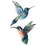 Autocollants temporaires de colibris WYUEN 12 pièces pour femmes et hommes, art corporel, adultes, étanches, faux tatouages, 9,8 x 6 cm (FW12-13)