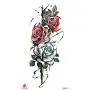 12 Stück Temporäre Tattoos, Wasserfeste Temporäre Tattoos, Schwarze Körpertattoos für Damen, Herren, Halloween, Party, Maskerade