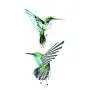Autocollants temporaires de colibris WYUEN 12 pièces pour femmes et hommes, art corporel, adultes, étanches, faux tatouages, 9,8 x 6 cm (FW12-13)