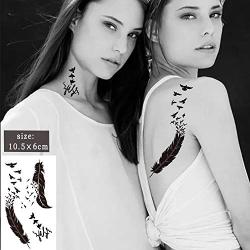 18 Sheets Fake Black Tiny Temporary Tattoos Body Stickers Hand Neck Wrist Art Fashion