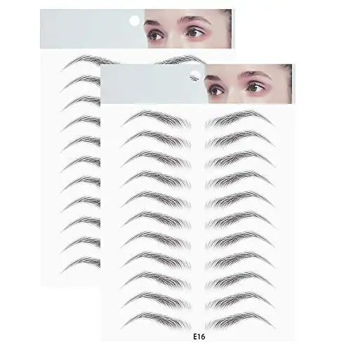 2er Satz 3D Haarähnliche Eyeliner-Aufkleber, Wasserfest, Imitation Natur-Ökologisch, Brow Shaper für Augenbrauen Modellierung & Transfer – E16