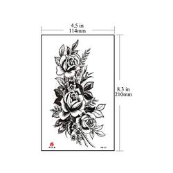 Lekkas Women Temporary Tattoos Sexy Blossom Fake Tattoos for Girls Waterproof Body Art stickers Black Removal Flowers Tatuajes Pack of 8 Sheets