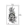 Lekkas Frauen Temporäre Tattoos Sexy Blüten Fake Tattoos für Mädchen Wasserdicht Körperkunst Aufkleber Schwarz Entfernung Blumen Tatuajes Pack von 8 Blättern
