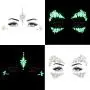 Étoiles Noctilucentes Temporaires Adhésives pour Visage, Stickers en Acrylique, Cristaux, Glitter, Rubans de larmes arc-en-ciel, Rhinestones – ZLXIN (8 Pièces)