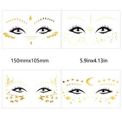 Face Tattoos Sticker, Freckle Sticker, Face Tattoos for Women, Face Metallic Temporary Tattoo Water Transfer Tattoo for Professional Make up Dancer Costume Parties