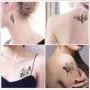 Temporäre Tattoos Schwarz Falstatuos Wörter Blumen Baum Eule Körper Hand Hals Handgelenk Kunst Mode Tattoos Löschbar Wasserdicht 30 Blätter (Farbe 4)