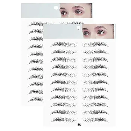 2er Satz 3D Haarköpfe-Augenbrauensticker, wasserdicht, natürliche Imitation, Ökologische Augenbrauen-Formierer für Makeup-Augenbrauen-Transfer - E13
