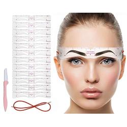 Eyebrow Stencil, 12PCS Eyebrow Shaper Kit, Reusable Eyebrow Template With Strap, 3 Minutes Makeup Tools For Eyebrows