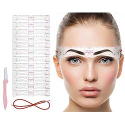 Eyebrow Stencil, 12PCS Eyebrow Shaper Kit, Reusable Eyebrow Template With Strap, 3 Minutes Makeup Tools For Eyebrows