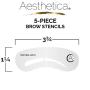 Aesthetica 5-Piece Brow Stencils - Easy to Use, Reusable Eyebrow Shaping & Defining Stencils - Instructions Included