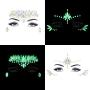 Noctilucent Face Gems Luminous Temporary Tattoo Stickers Acrylic Crystal Glitter Stickers Waterproof Face Jewels Rainbow Tears Rhinestone for Party, Rave Festival, Dress-up of ZLXIN(8 Pcs A Set)
