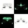 Étoiles Noctilucentes Temporaires Adhésives pour Visage, Stickers en Acrylique, Cristaux, Glitter, Rubans de larmes arc-en-ciel, Rhinestones – ZLXIN (8 Pièces)
