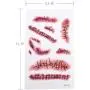 Kontinuierliche Horror-Narbe, Realistische Fake Blutfleck Stichskizze, Wasserdicht, Temporäre Tattoo Aufkleber für Halloween Maskerade Verkleidung Scherz Make-up Accessoires - 5 Stück